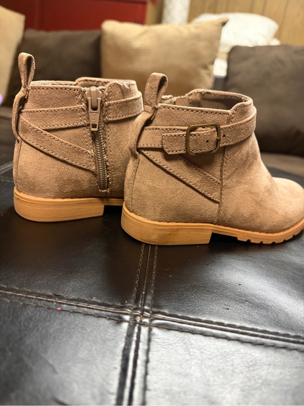 Old Navy Kids Suede Ankle Boots in Tan